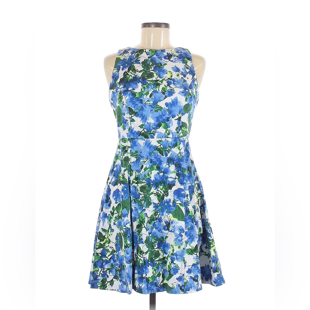 Milly blue and white floral mini dress medium